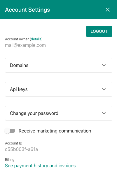 The NowButtons Account settings panel.