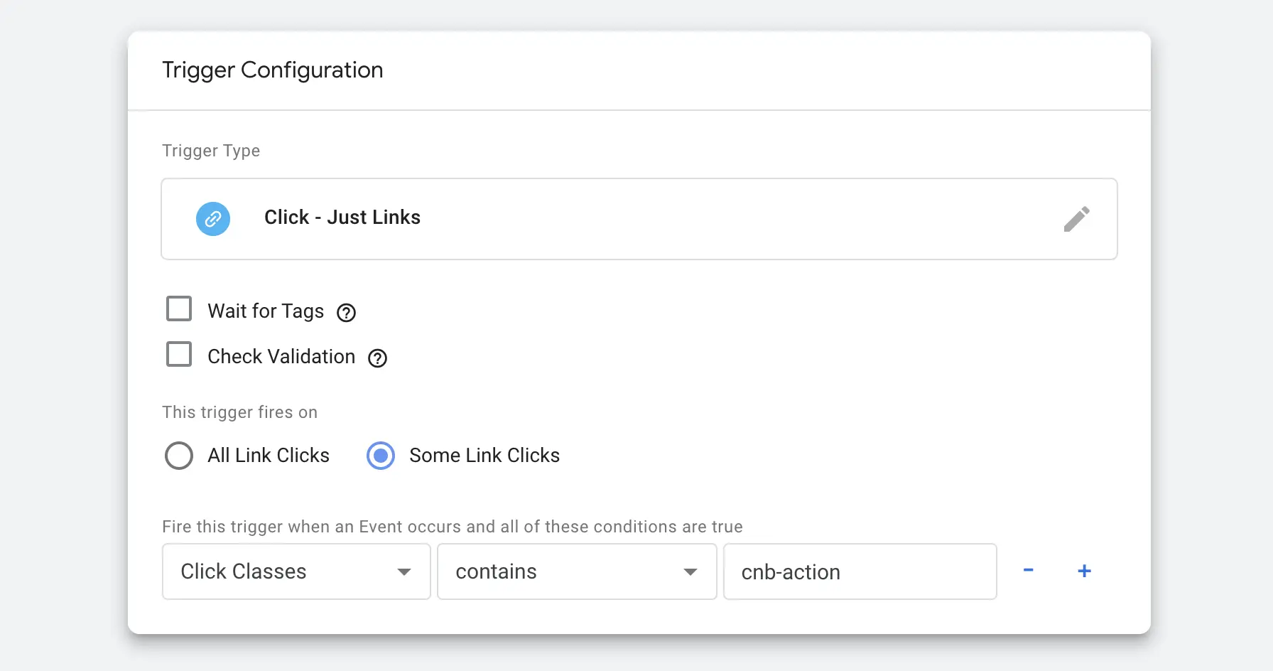 Google Tag Manager: trigger settings