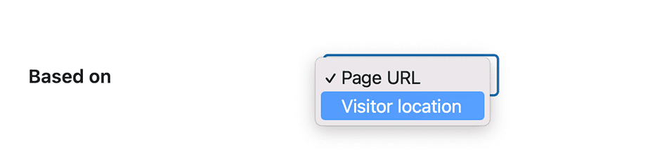 Select Page URL from the pull down menu when creating a geo display rule for your button.