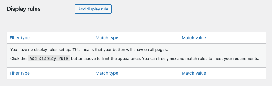 Locate the Display Rules under the Visibility tab and click Add display rule.